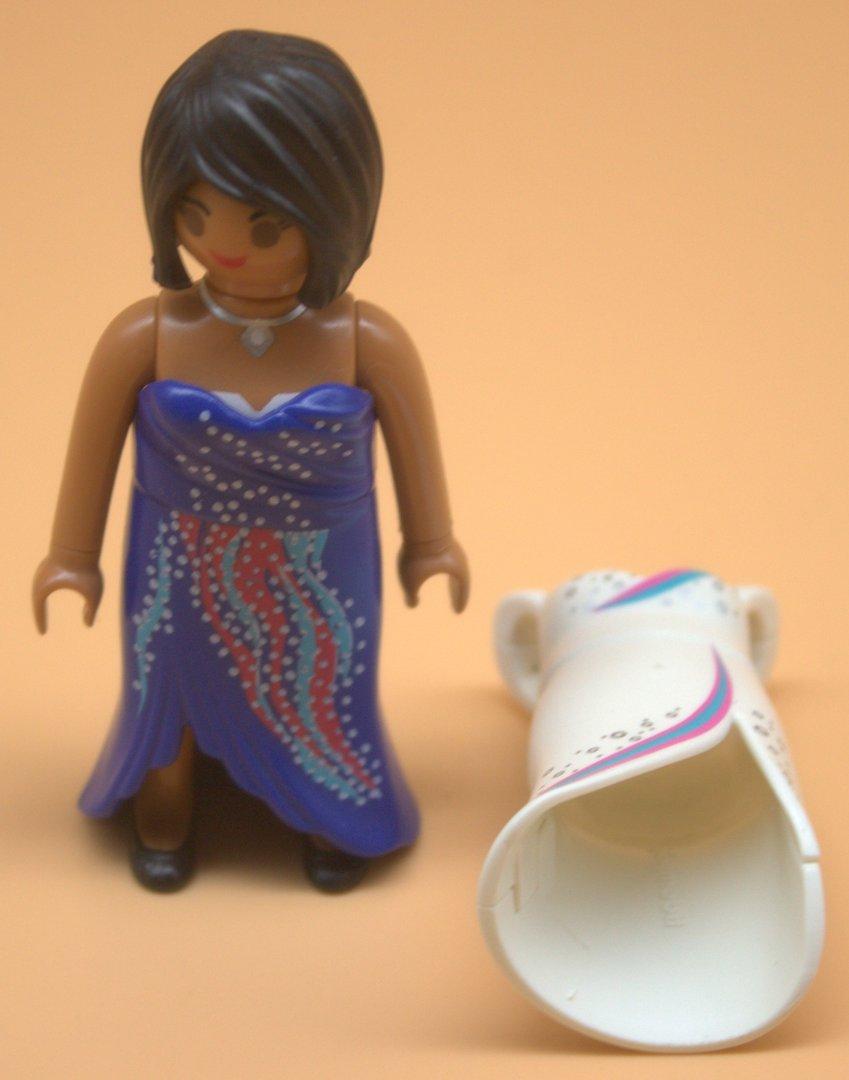 Playmobil Frau mit Wechselkleidung gebraucht – blau-weiß