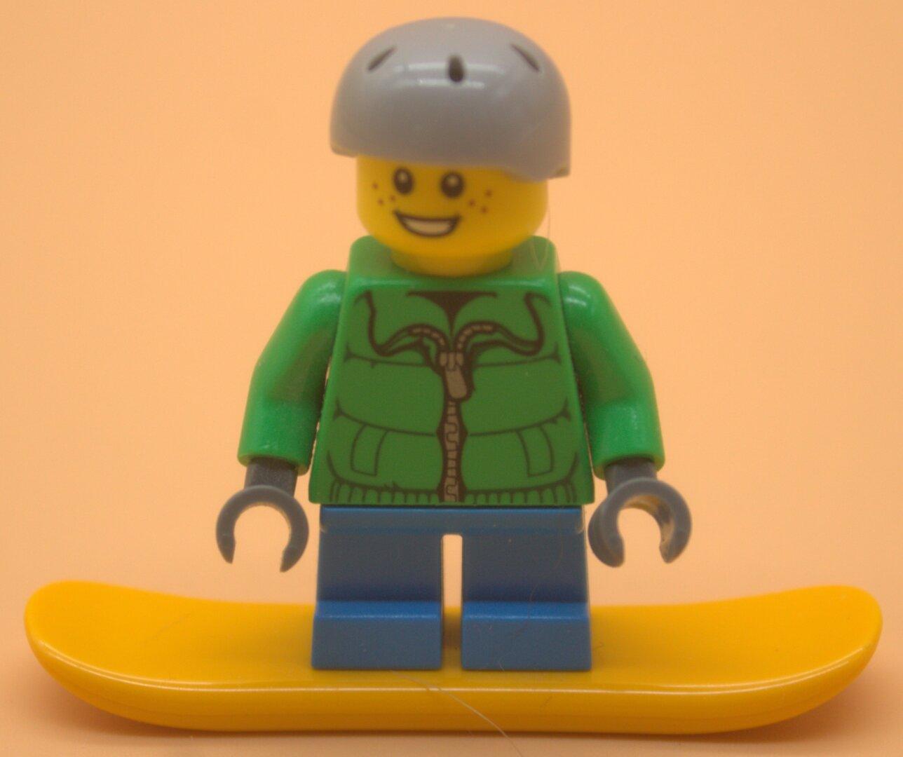 Lego City Minifigur Kind mit Snowboard gebraucht