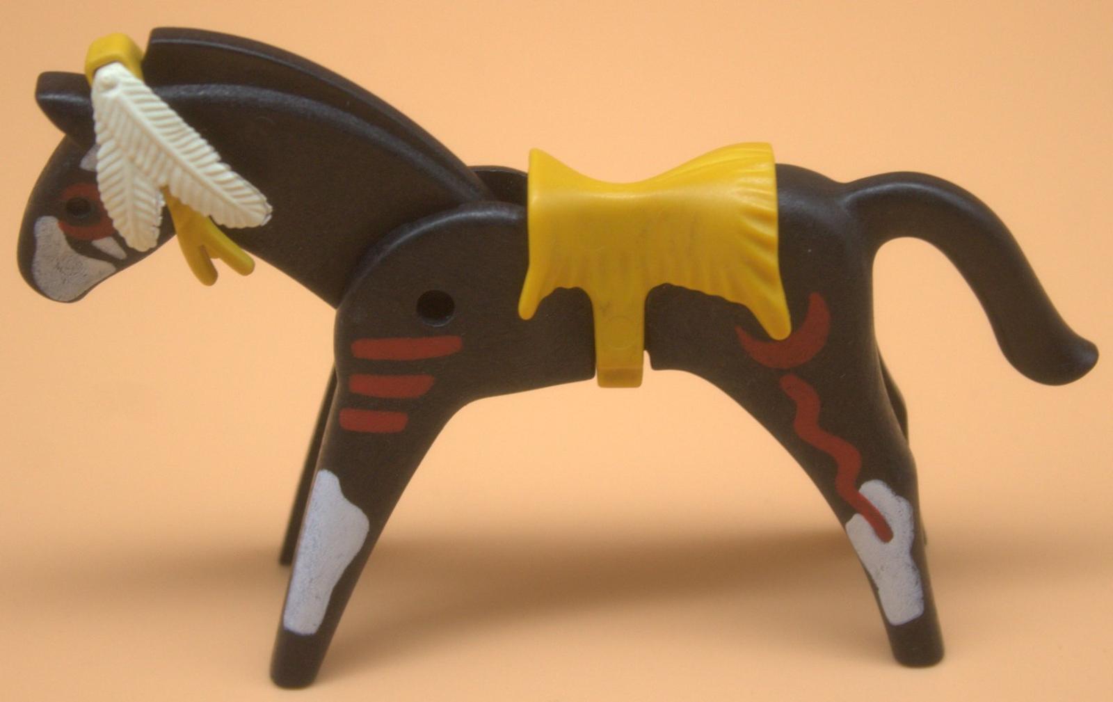 Playmobil Indianer Pferd gebraucht – schwarz