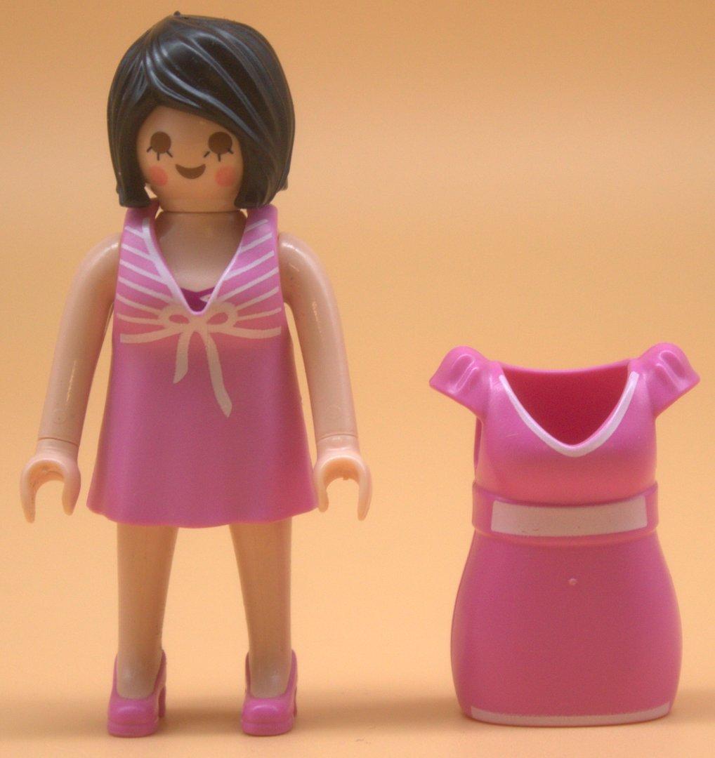 Playmobil Frau mit Wechselkleidung gebraucht – rosa-rosa