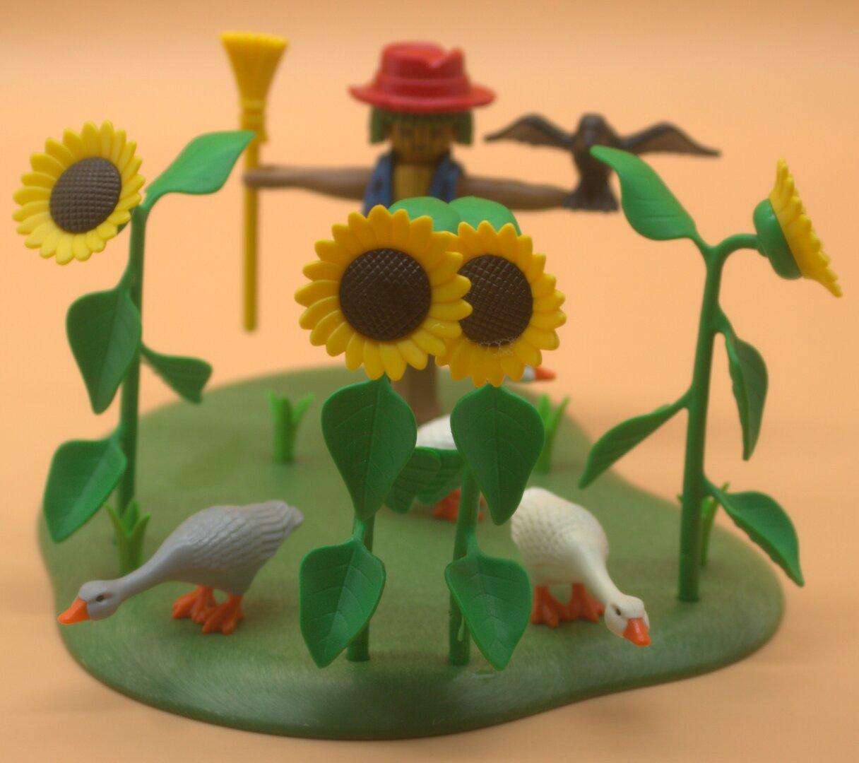 Playmobil Zubehör Sonnenblumenfeld mit Tieren gebraucht