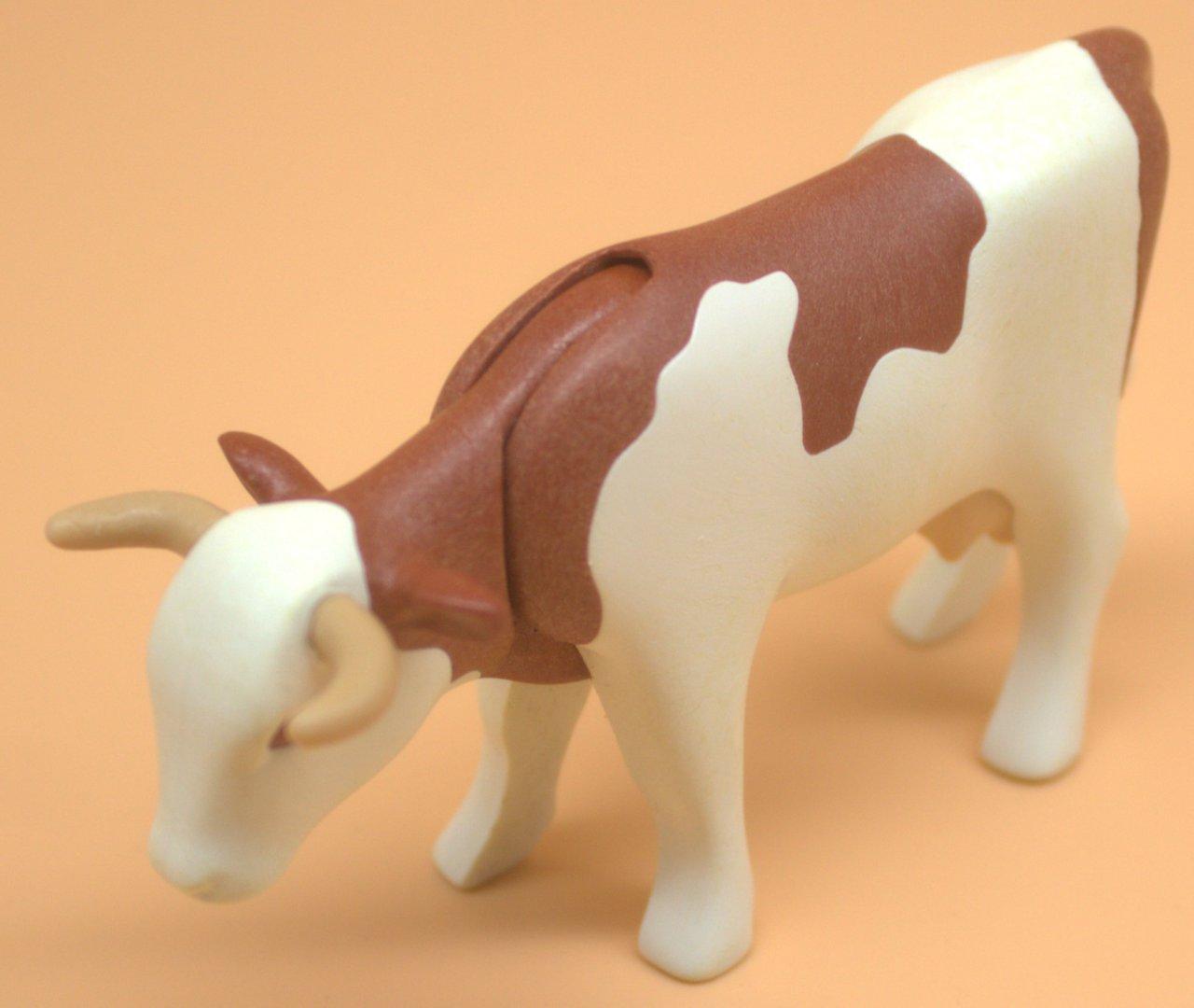 Playmobil braun weisse Kuh gebraucht