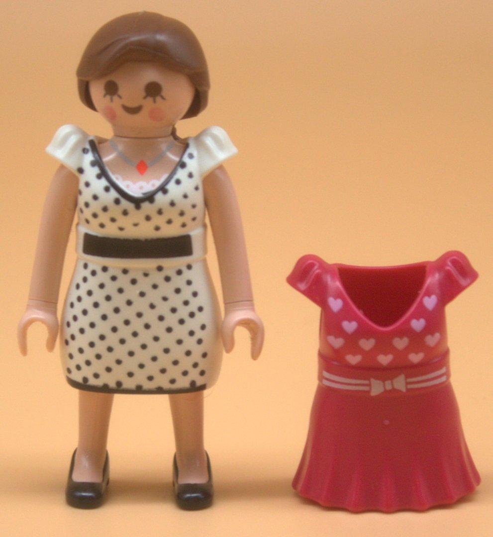 Playmobil Frau mit Wechselkleidung gebraucht – weiß-rosa