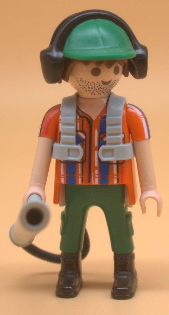 Playmobil Figur Gärtner mit Laubgebläse gebraucht