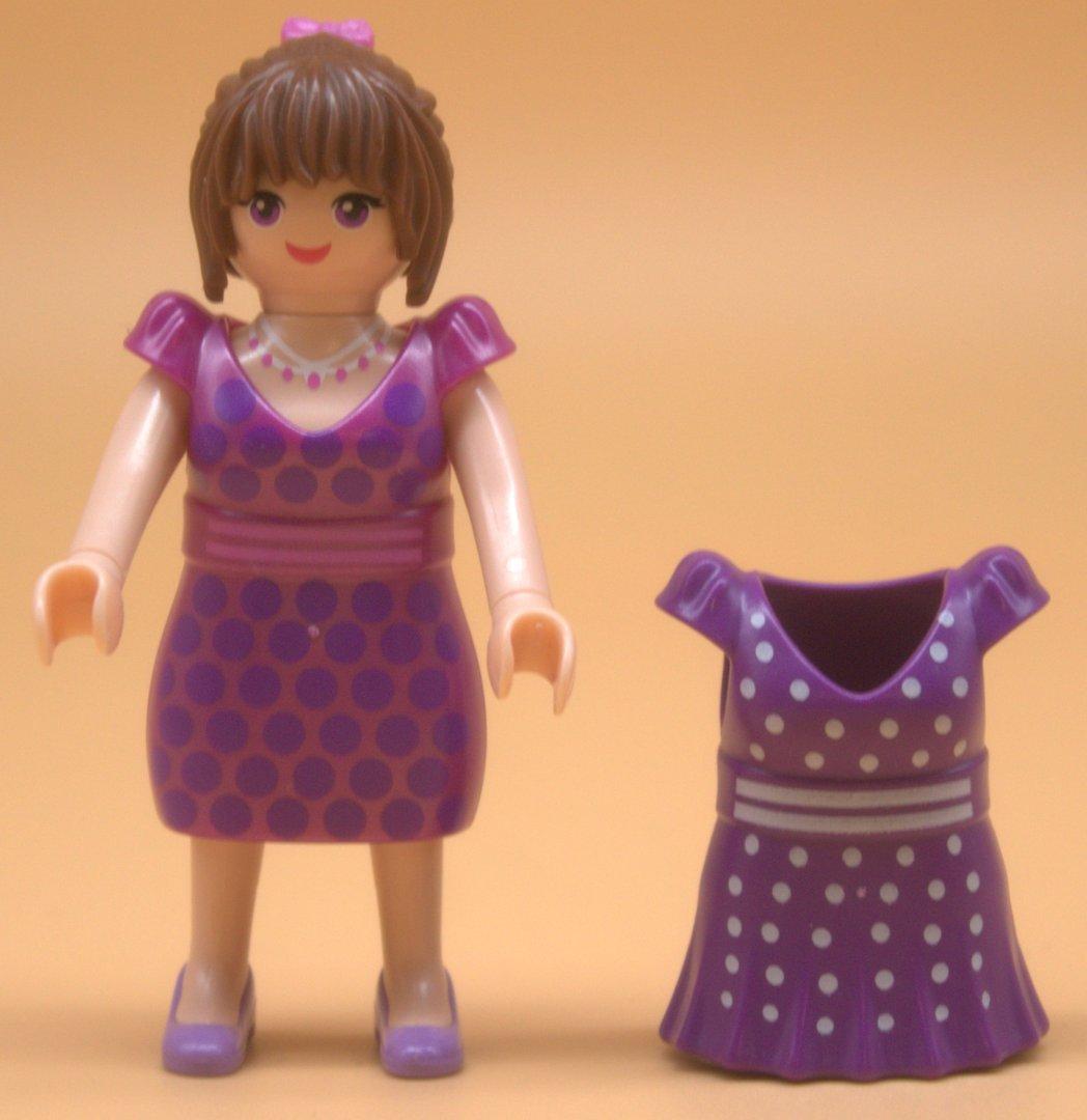 Playmobil Frau mit Wechselkleidung gebraucht – rosa-lila