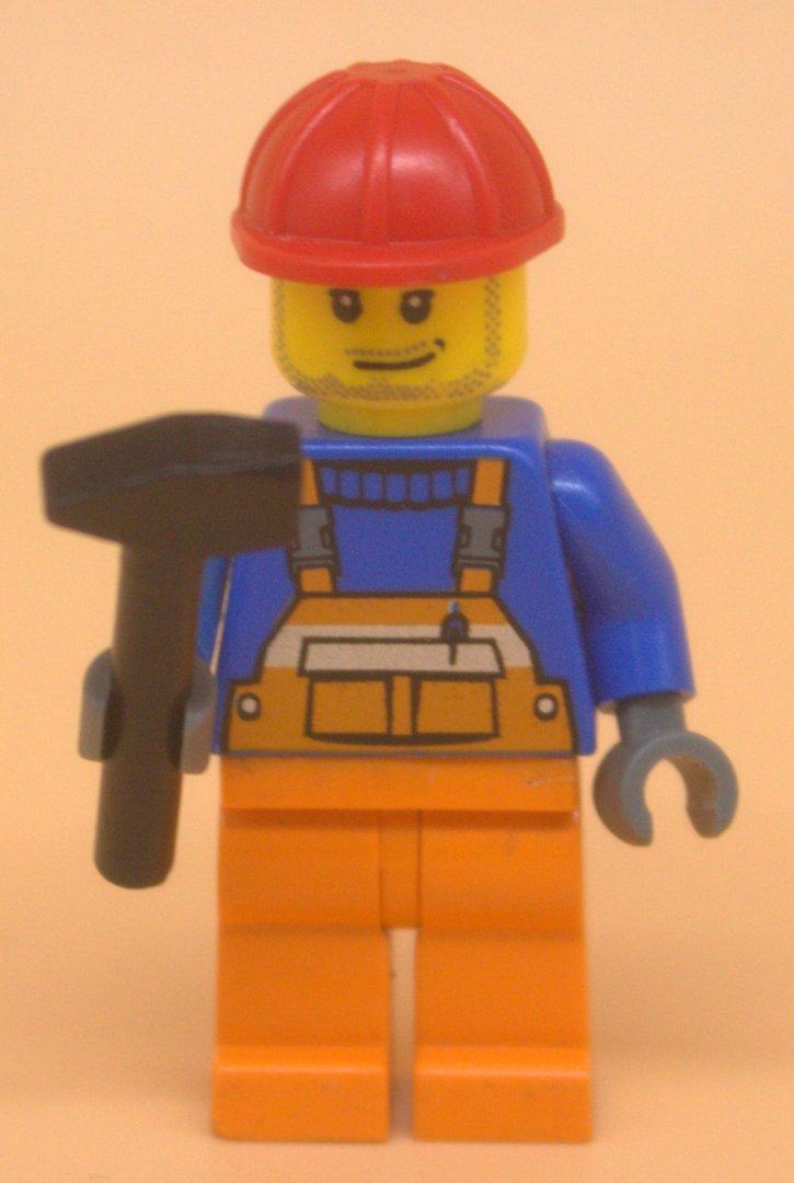 Lego City Minifigur Bauarbeiter gebraucht